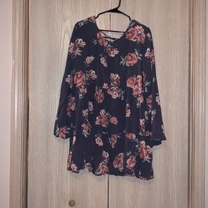 Navy blue floral dress